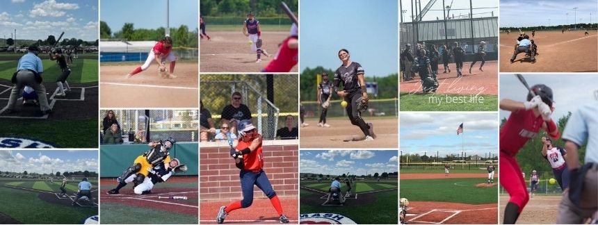 Softball players on field